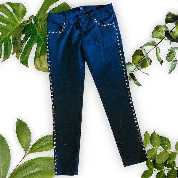 Studded Black Jeans sz 26 NWOT - Picture 1 of 6